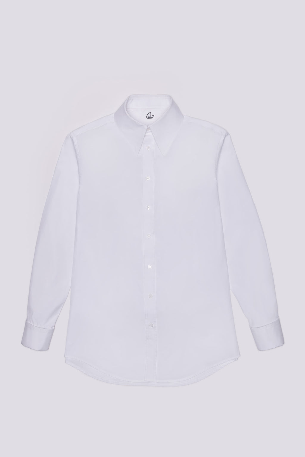Spear Collar Shirt - White Cotton