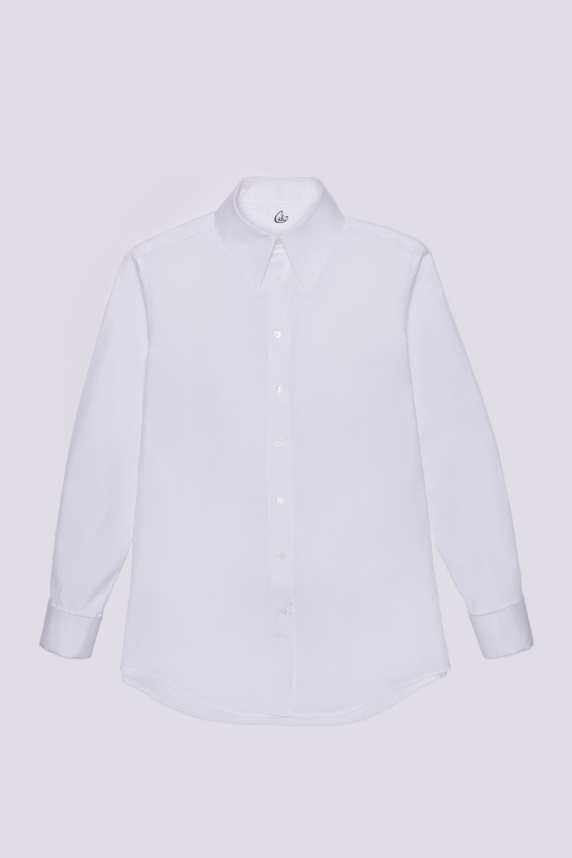 Spear Collar Shirt - White Cotton
