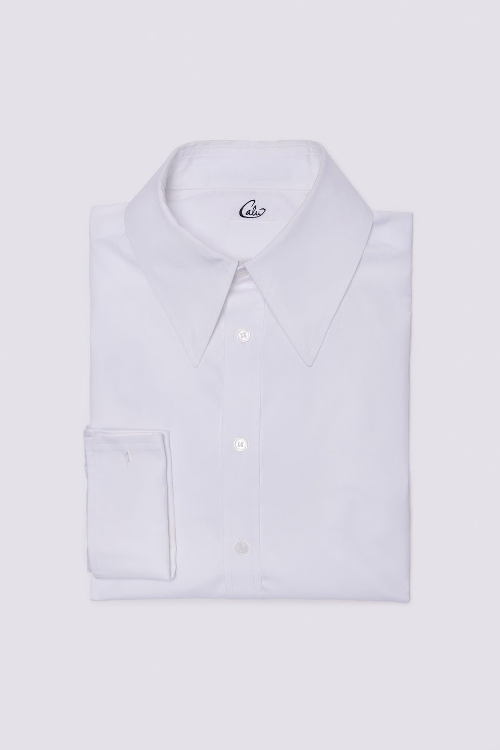 Spear Collar Shirt - White Cotton
