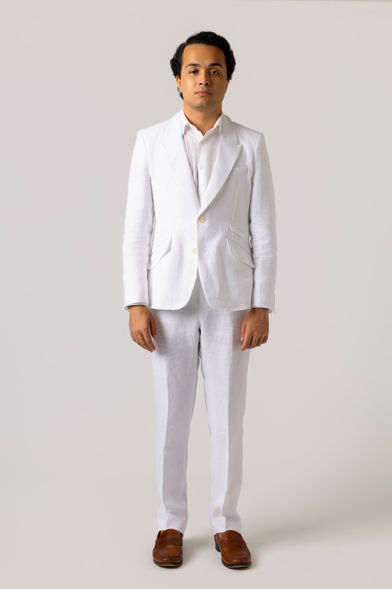 The Suave - White Linen Blazer